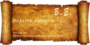 Bojsits Egberta névjegykártya